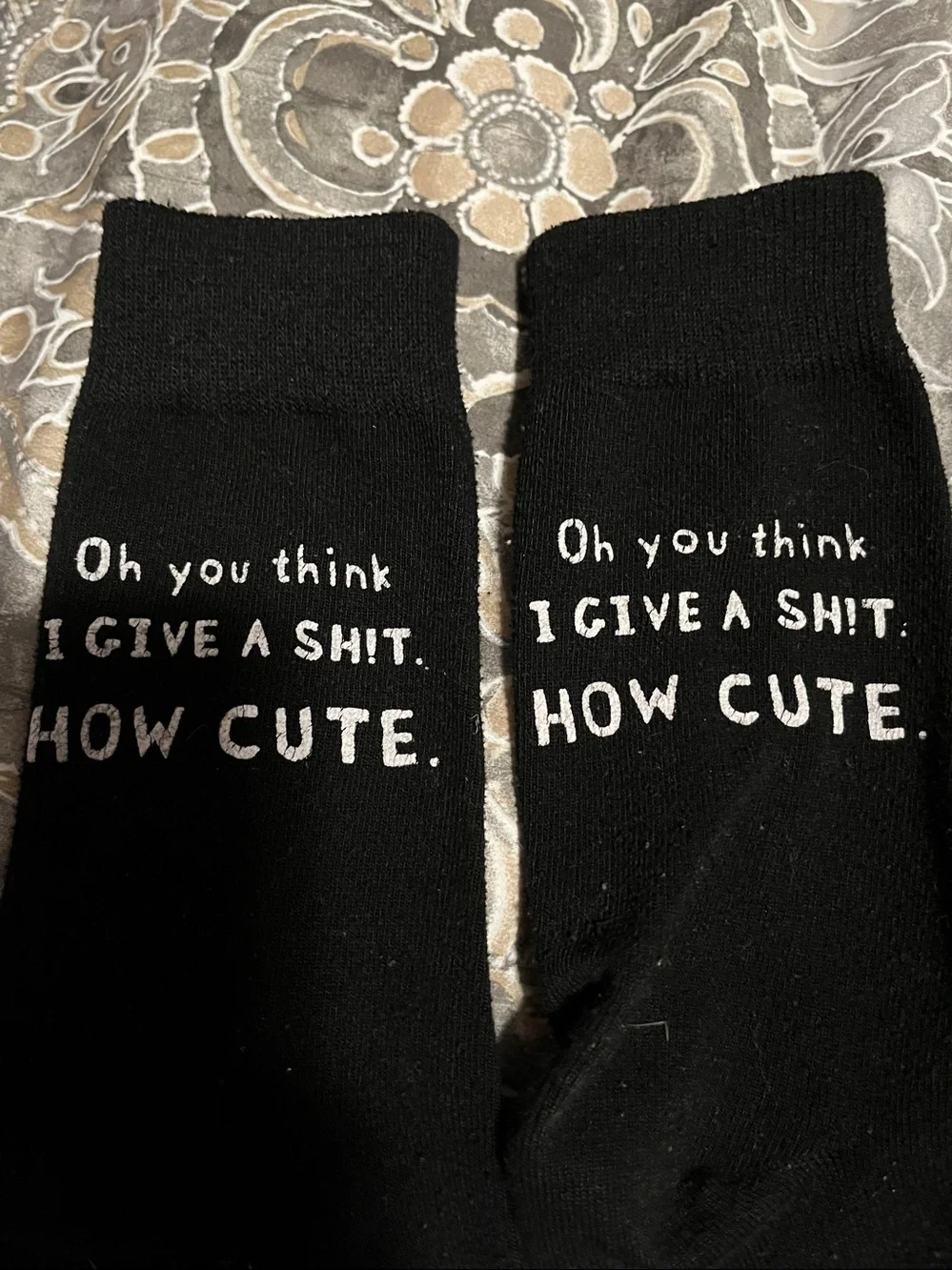 What'd you say? Sox Black Graphic Novelty Socks - Set of 3 pair